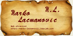 Marko Lacmanović vizit kartica